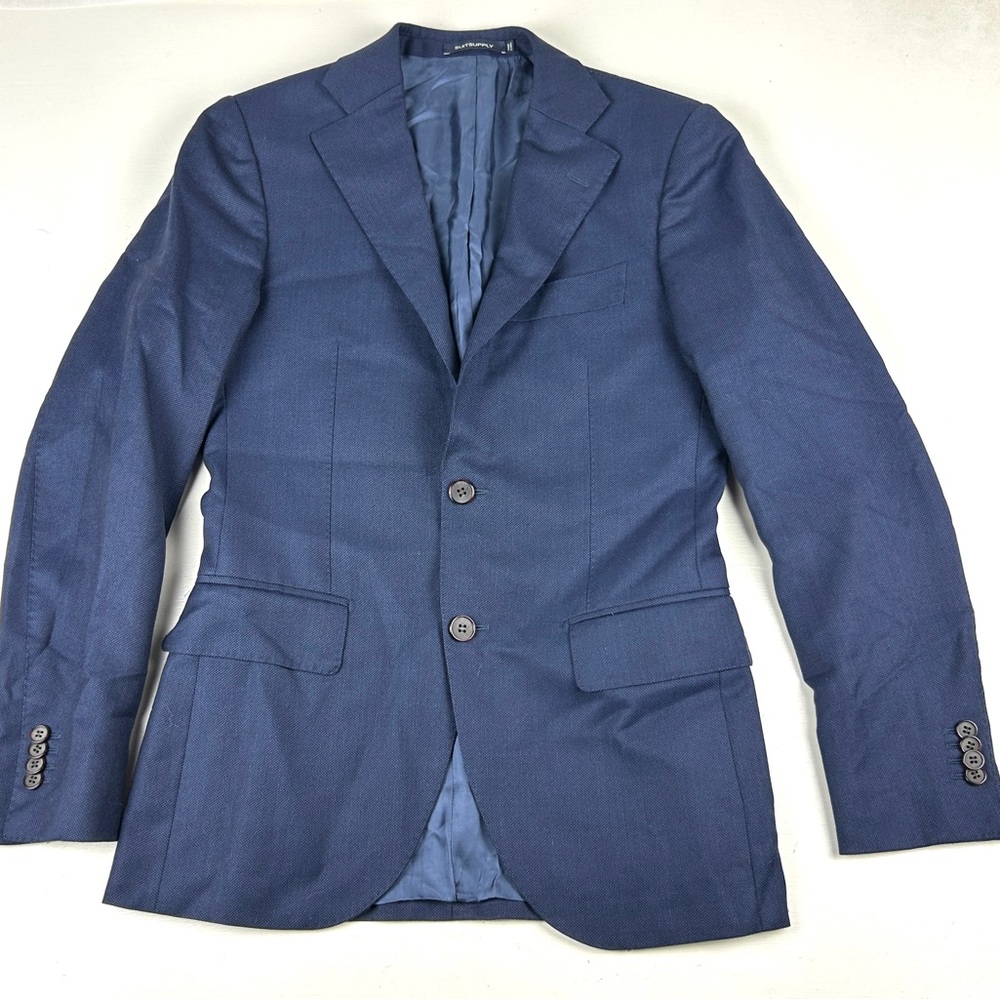 SuitSupply Lazio Mens Suit Jacket Wool Vitale Barberis Canonico 110s Sz 34R Blue